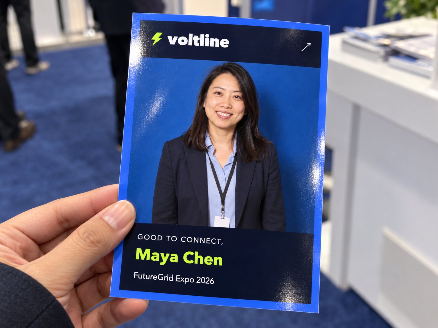 Personalised stand photo print with the delegate name